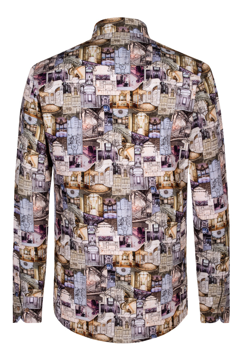 Victor Horta's Architecture inspired Long Sleeve Men's Shirt