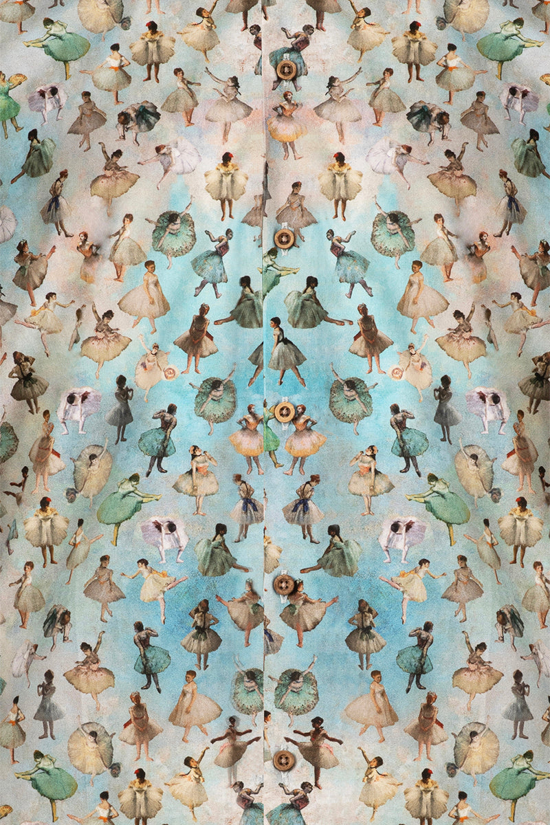Ballerinas of Edgar Degas Inspired Print Long Sleeve Shirt for Men