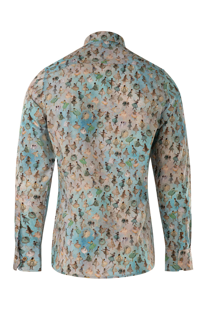 Ballerinas of Edgar Degas Inspired Print Long Sleeve Shirt for Men