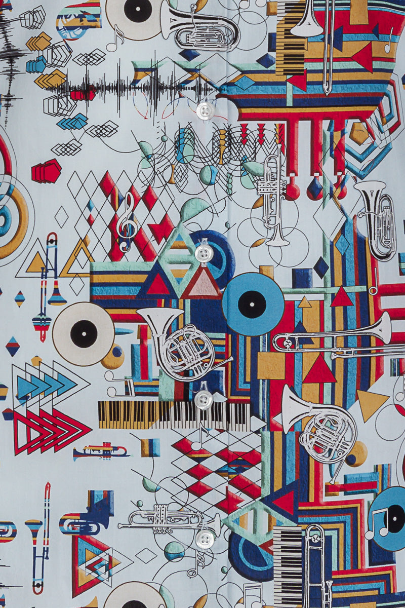 Abstract Trumpets Print Blouse voor Vrouwen