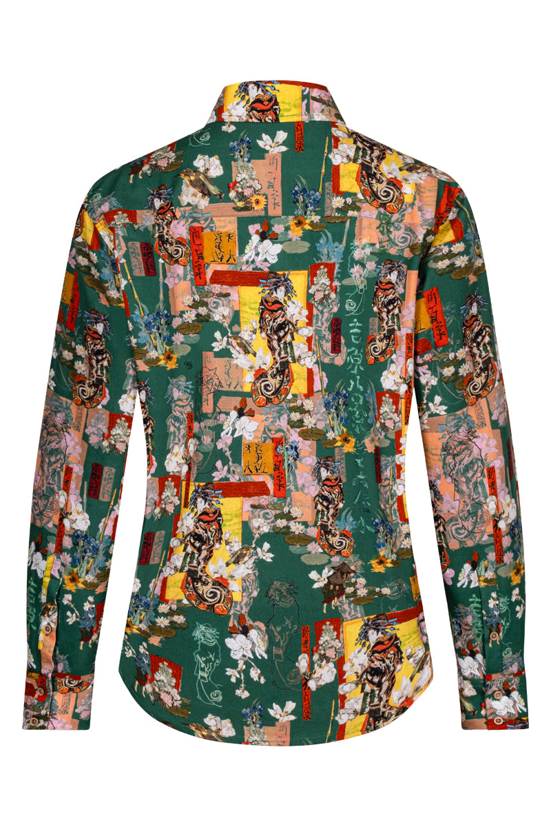 Courtesan Van Gogh inspired Long Sleeve Shirt for Women