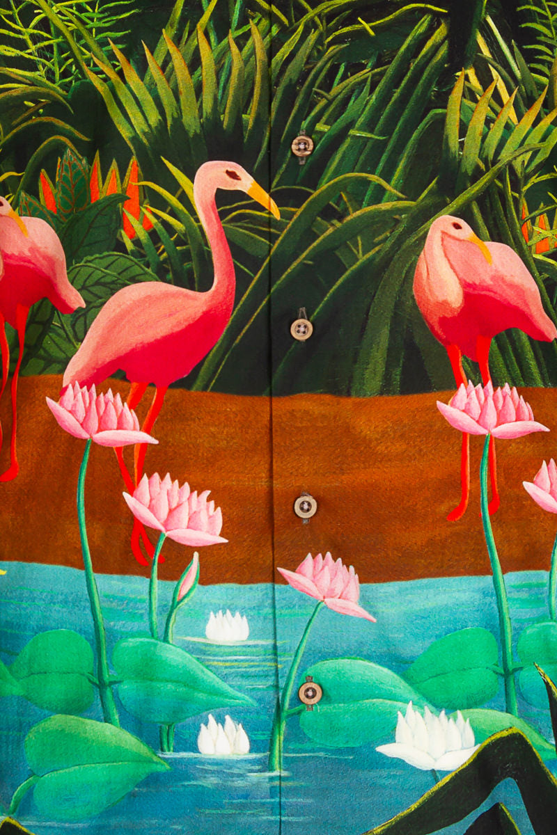 Henri Rousseau Inspired Print Long Sleeve Shirt for Men