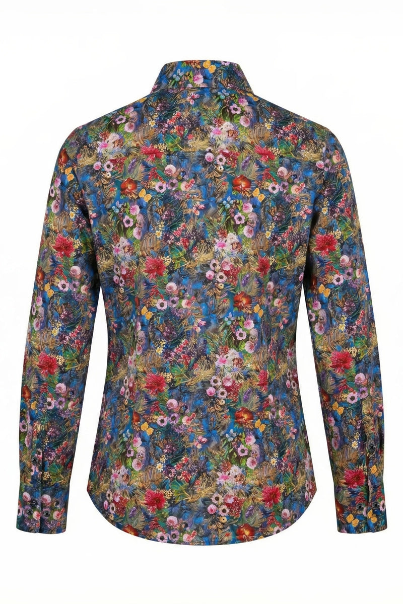 Flower Garden Printed Long Sleeve Shirt for Women