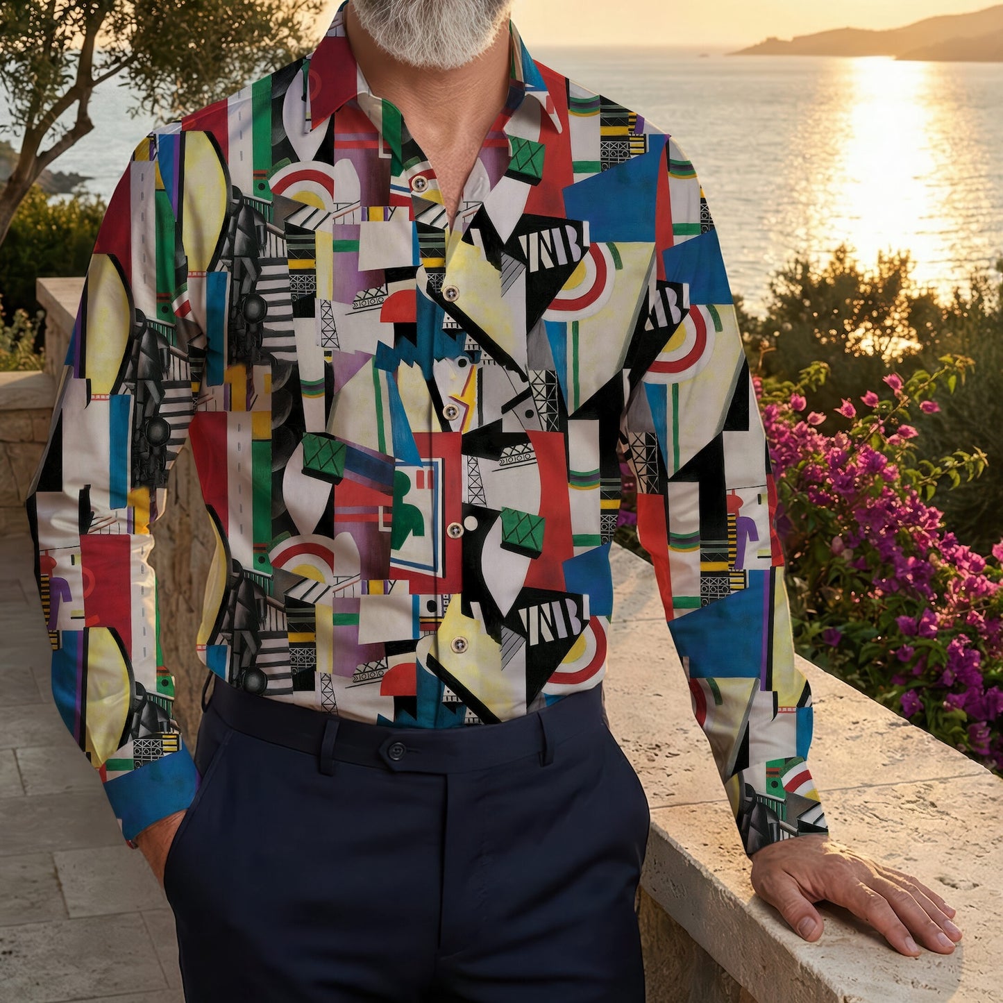 La Ville The City Herman Léger inspired Long Sleeve Men's Shirt