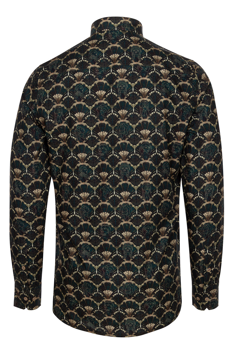 Gatsby's Muse Long Sleeve Print Shirt for Men