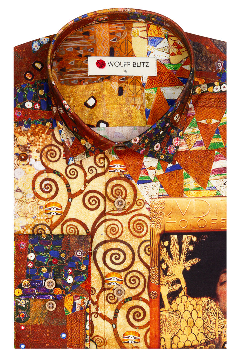 Gustav Klimt Printed Long Sleeve Shirt for Men