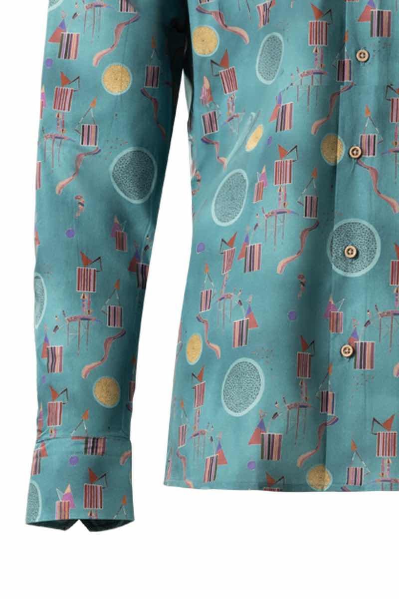 An Intimate Party Kandinsky Inspired Lange Mouw Overhemd voor Mannen