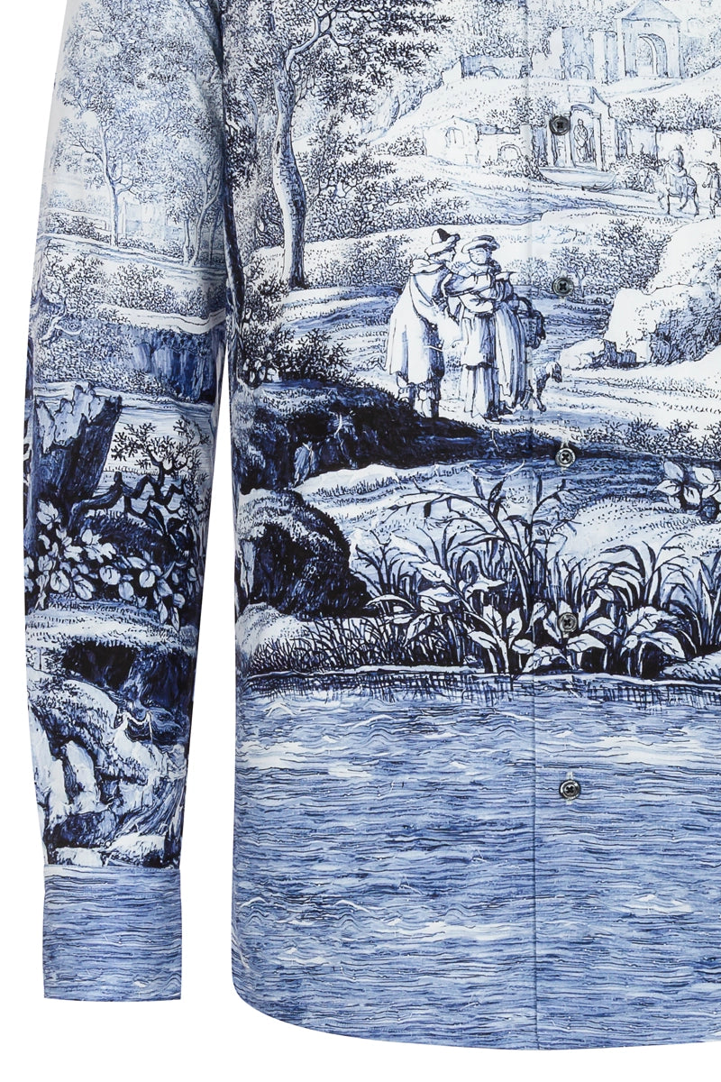 Lanscape geïnspireerd door F. van Frytom lang mouw herenoverhemd