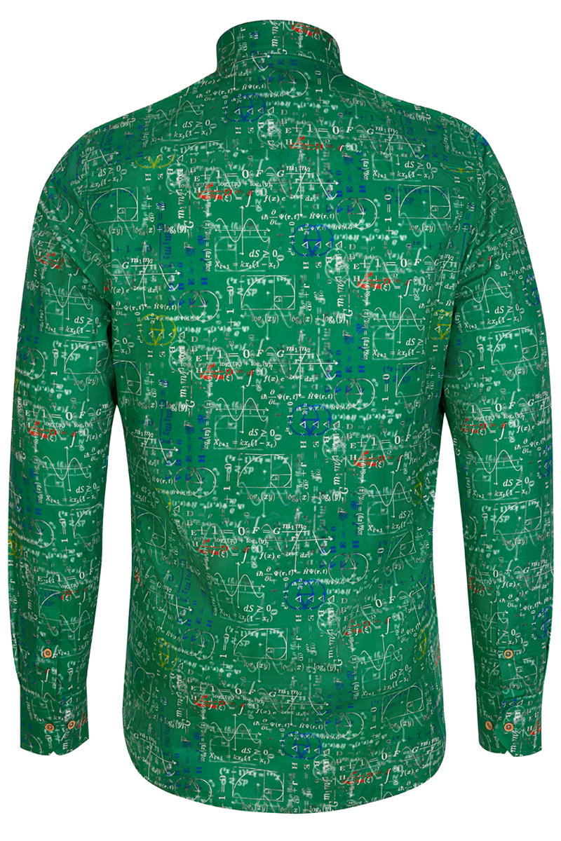 Math Genius Print Long Sleeve Shirt for Men