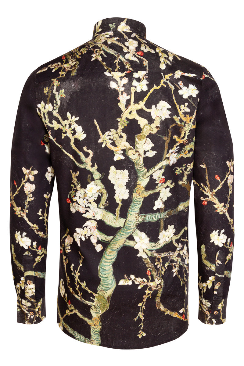 Night Blossoms Van Gogh Inspired Long Sleeve Shirt for Men