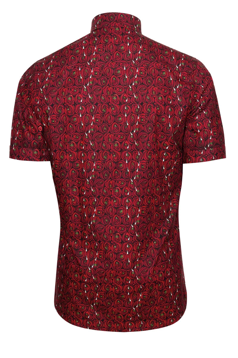 Rose and Teardrops - Rennie Mackintosh Short Sleeve Print Shirt for Men