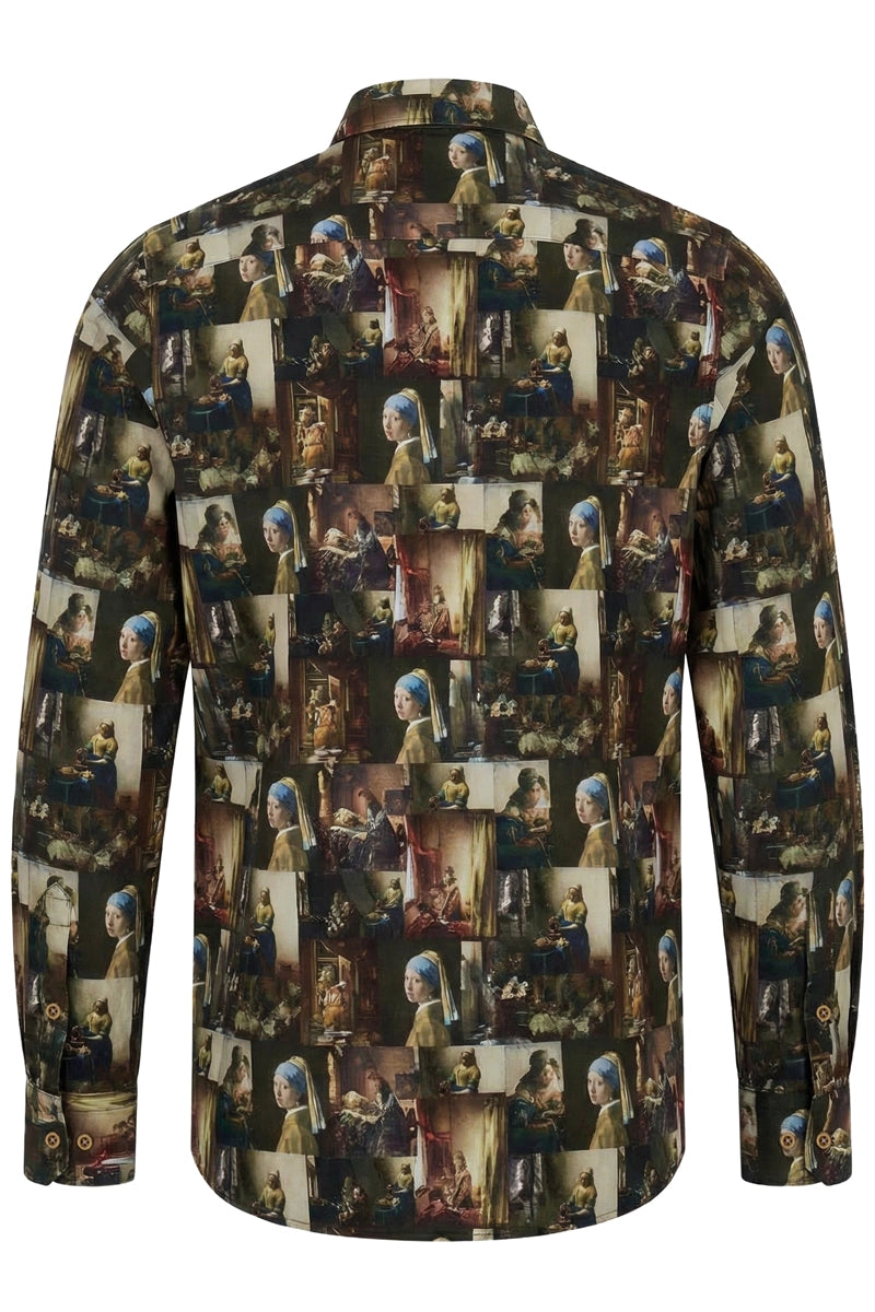 Vermeer Shirt Lange Mouw Overhemd voor Mannen