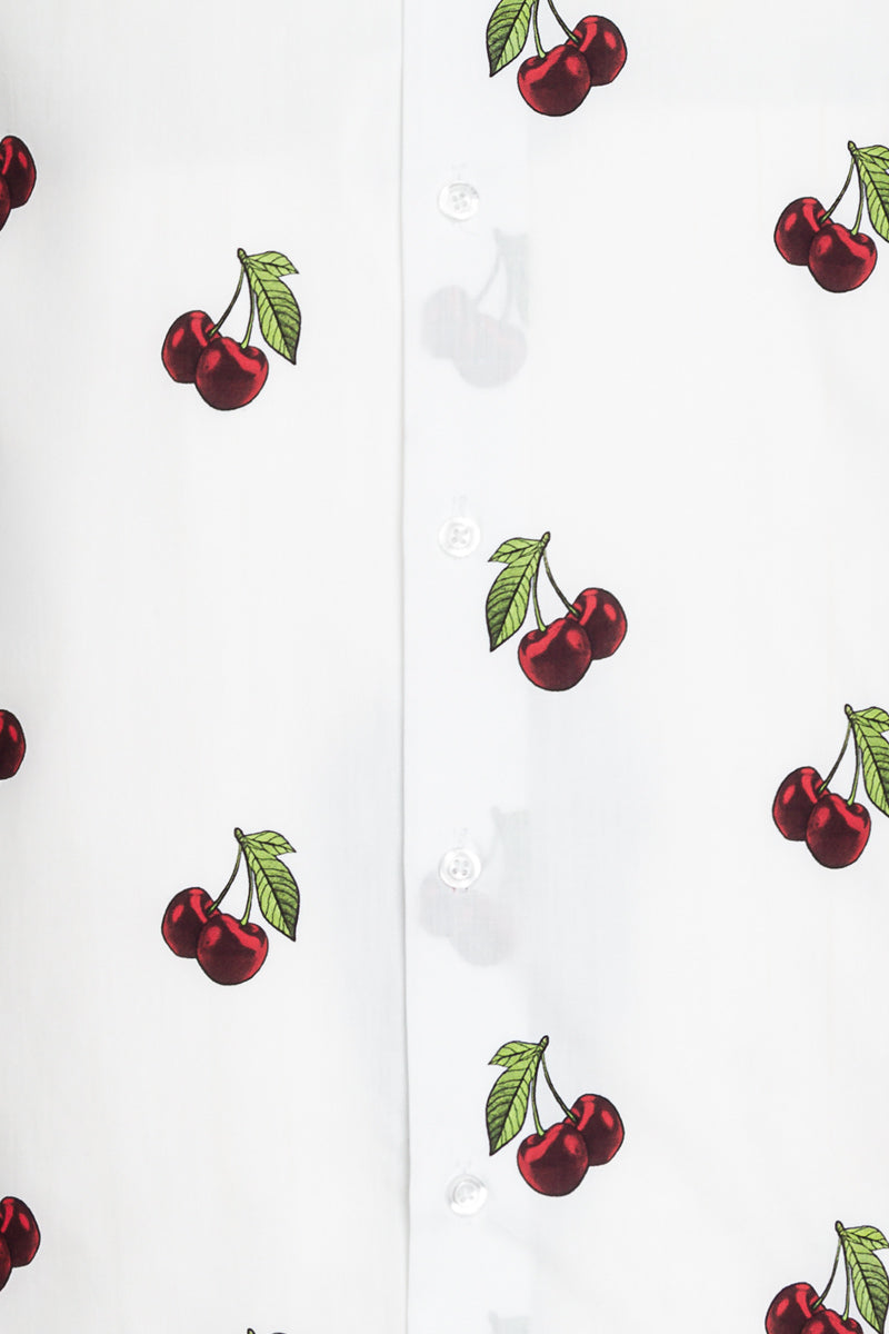 Cherries Print Long Sleeve Shirt for Men