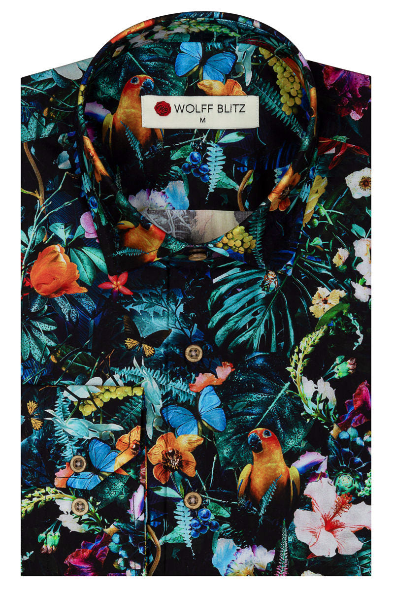 Jesper Krijgsman Floral Graphics Long Sleeve Print Shirt for Men