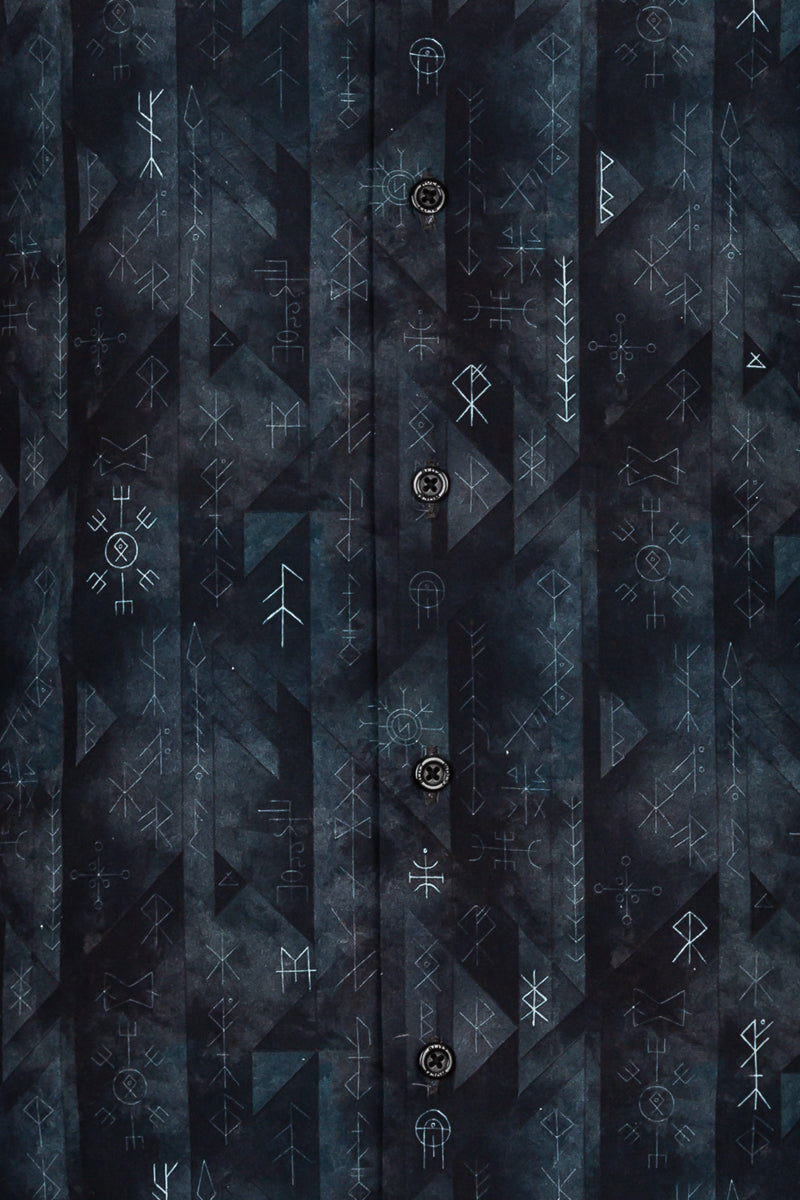 Viking Runes Printed Long Sleeve Shirt for Men