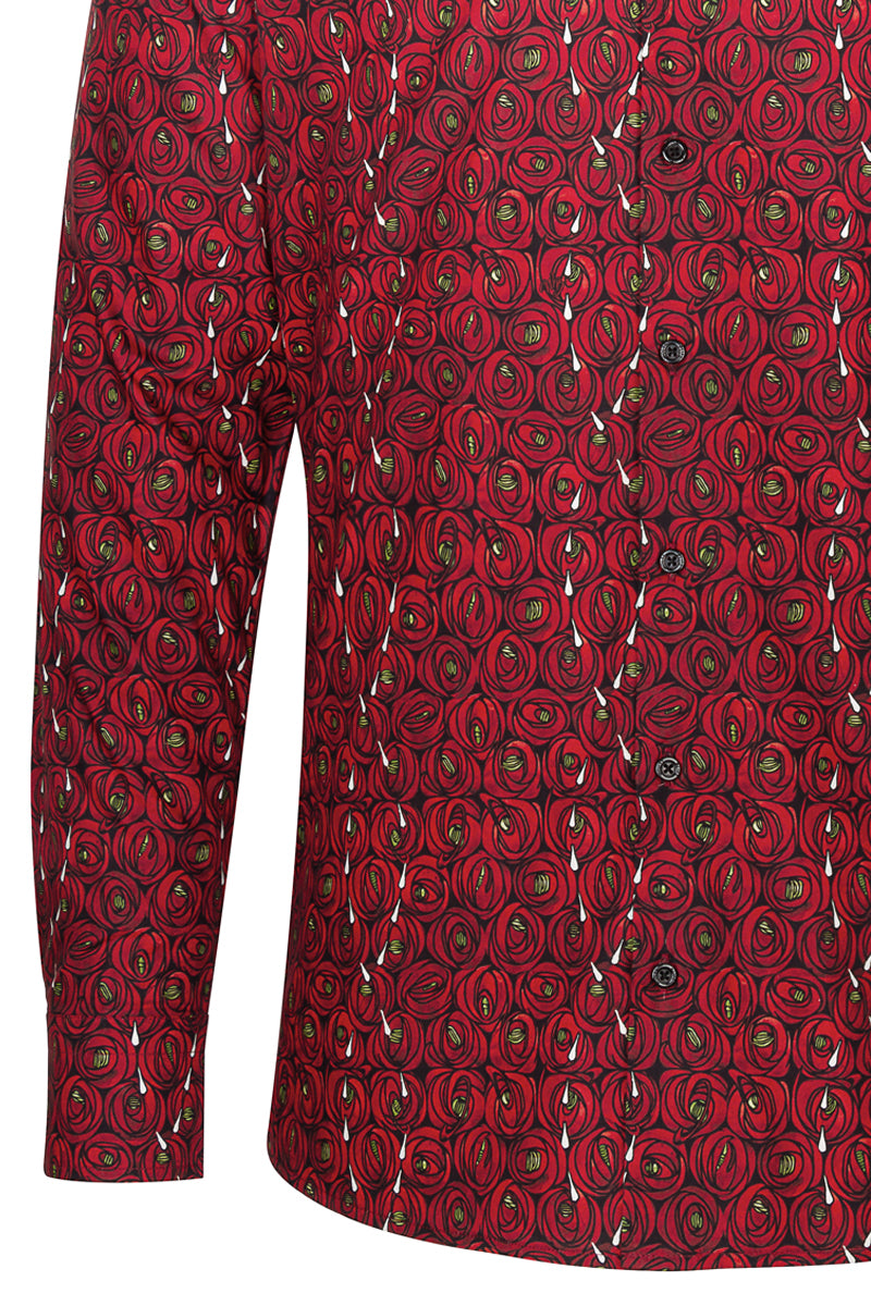 Rose and Teardrops - Rennie Mackintosh Print Long Sleeve Shirts for Men