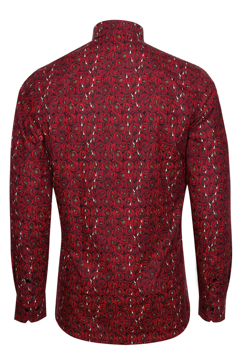 Rose and Teardrops - Rennie Mackintosh Print Long Sleeve Shirts for Men