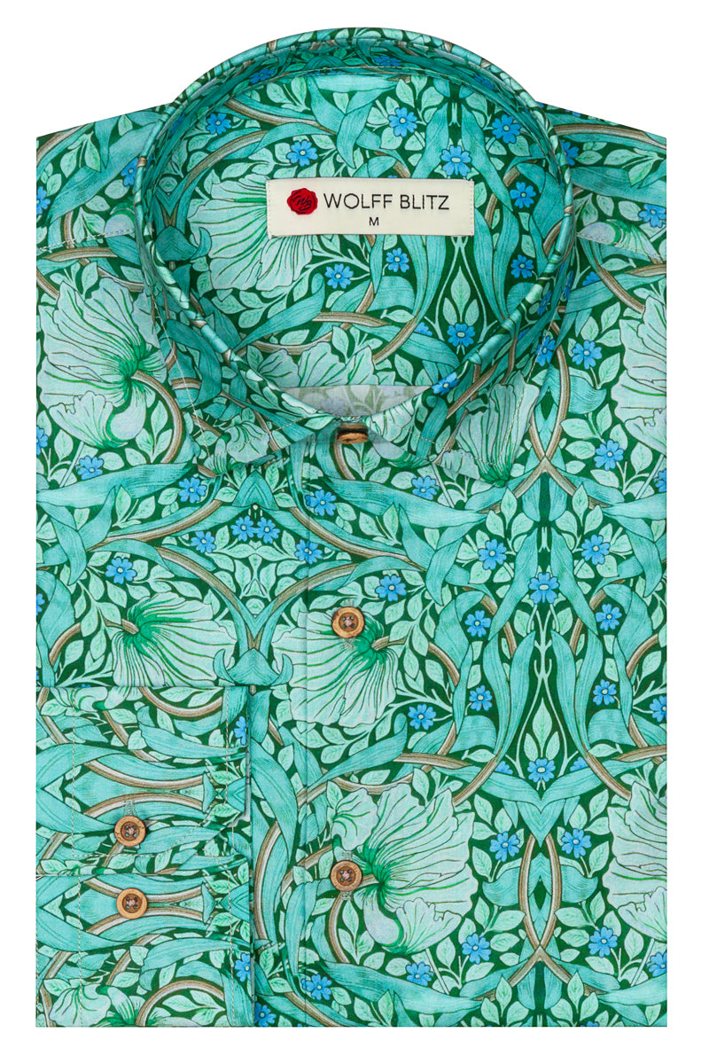 Pimpernel - William Morris Print Long Sleeve Shirts for Men