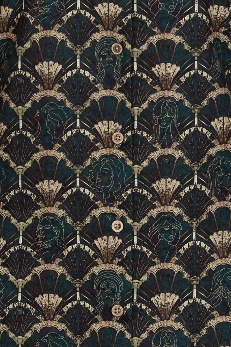 Gatsby's Muse Long Sleeve Print Shirt for Women