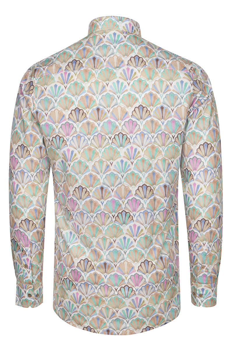Art Deco Colour Palette Long Sleeve Print Shirt for Men