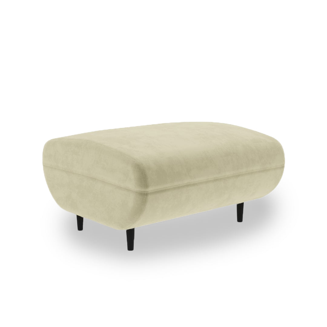 Samt-Curve-Hocker in Champagnerbeige – Wolff Blitz