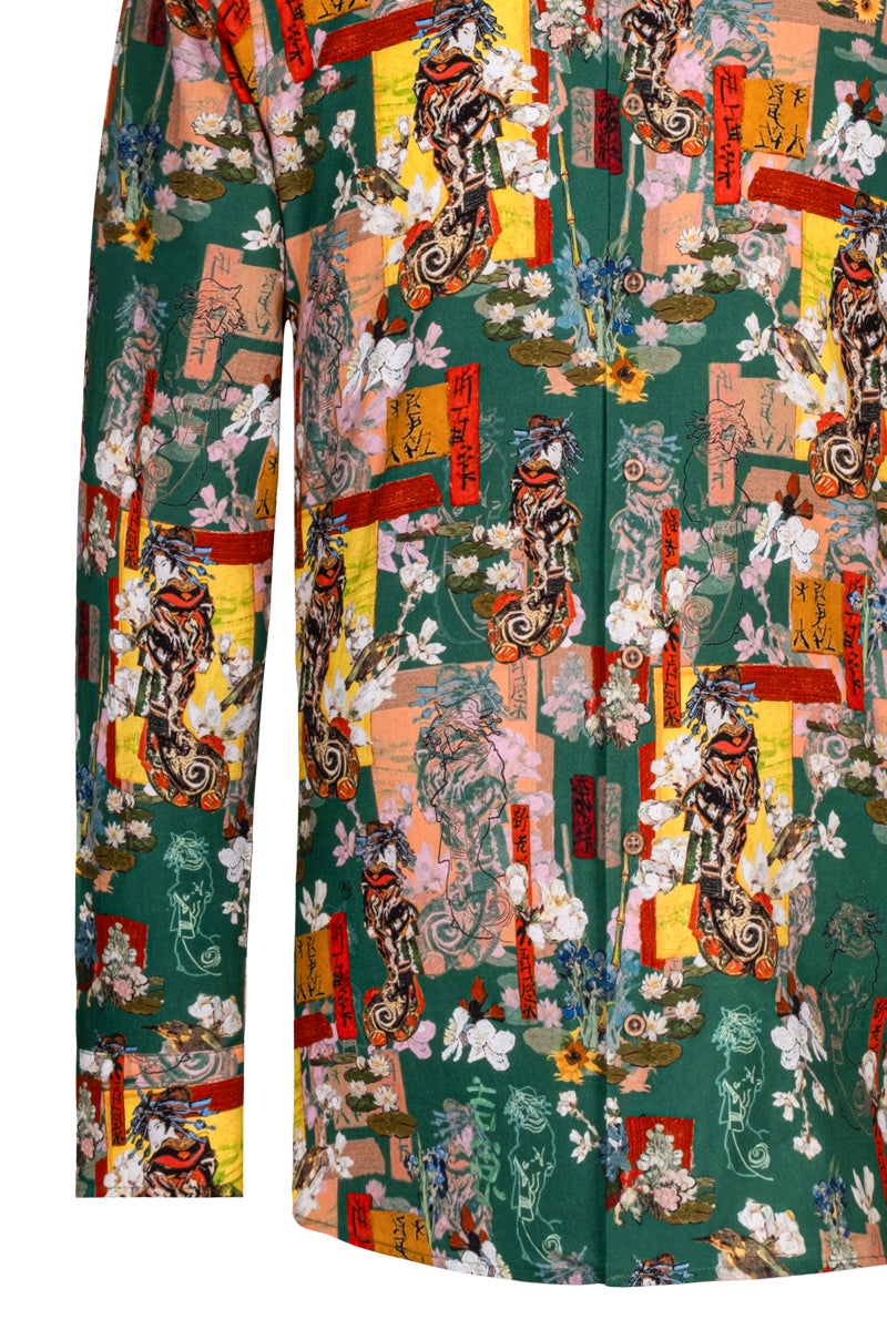Courtesan Van Gogh inspired Long Sleeve Men's Shirt