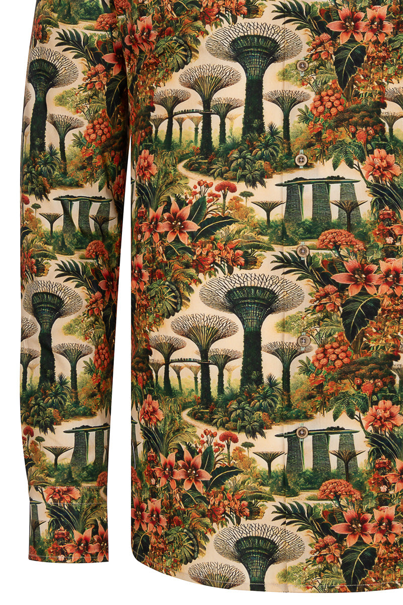 Gardens at the Bay Singapore Print Long Sleeve Shirt for Men