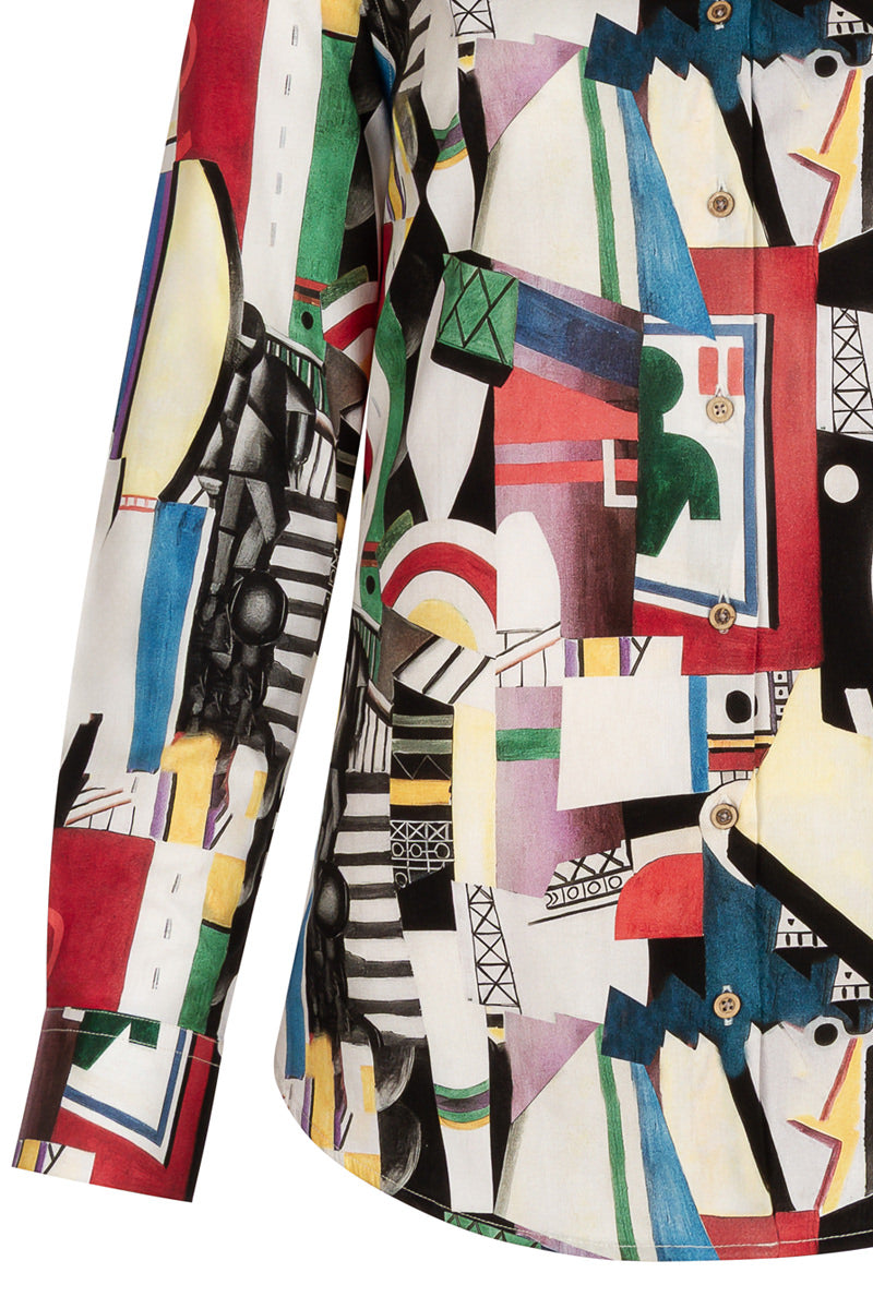 La Ville The City Herman Léger inspired Print Long Sleeve Shirt for Women