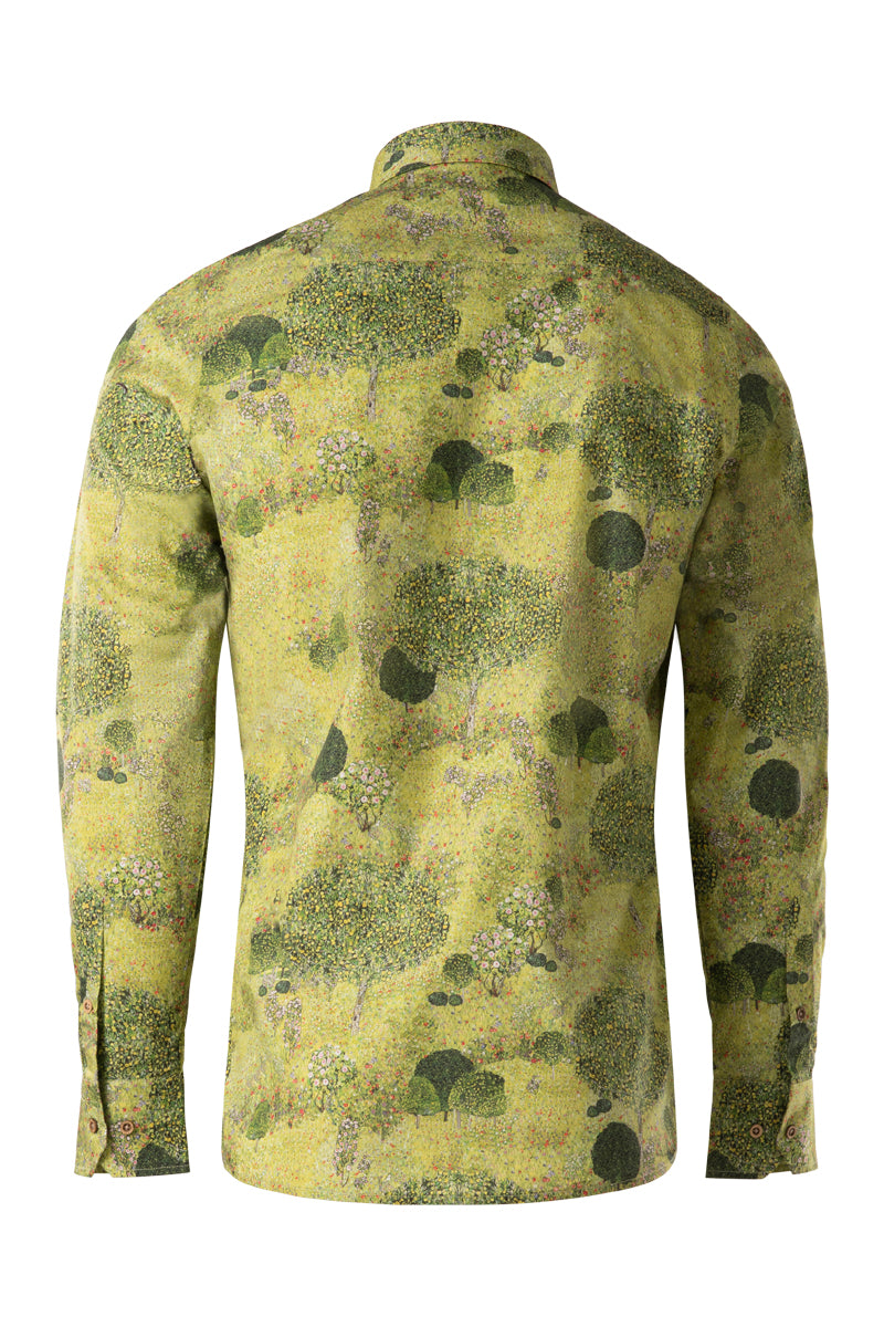 Orchard with Roses Gustav Klimt Print Long Sleeve Shirt for Men
