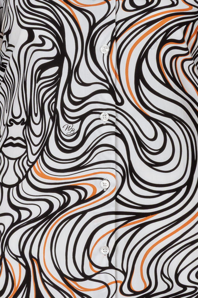Lines of Expression Print Shirt met lange mouwen voor dames