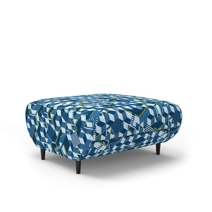 Blue abstract WB pouf Wolff Blitz