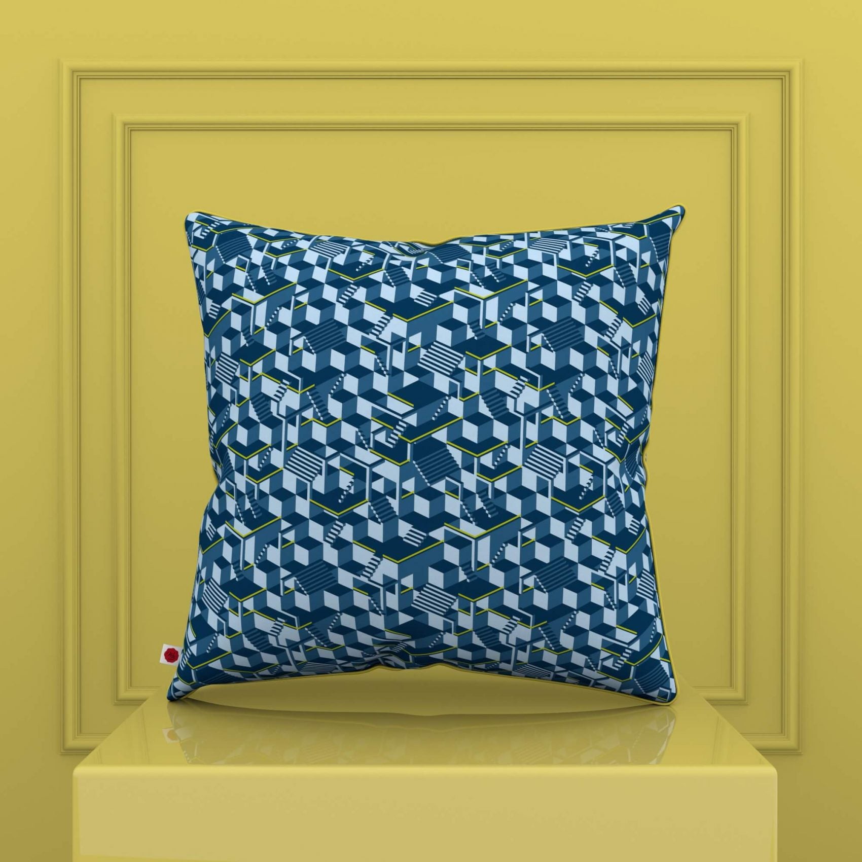 Blue abstract pillow 