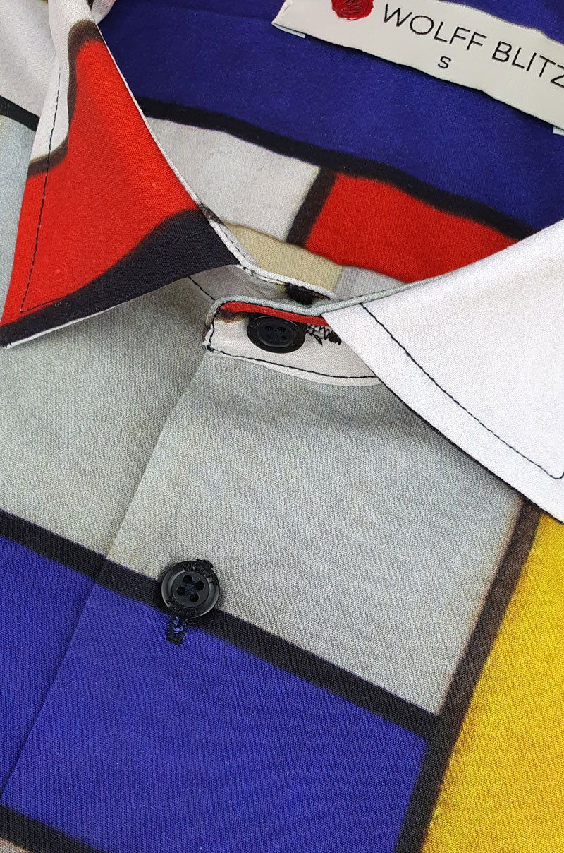 Piet Mondriaan Printed Long Sleeve Men's Shirt