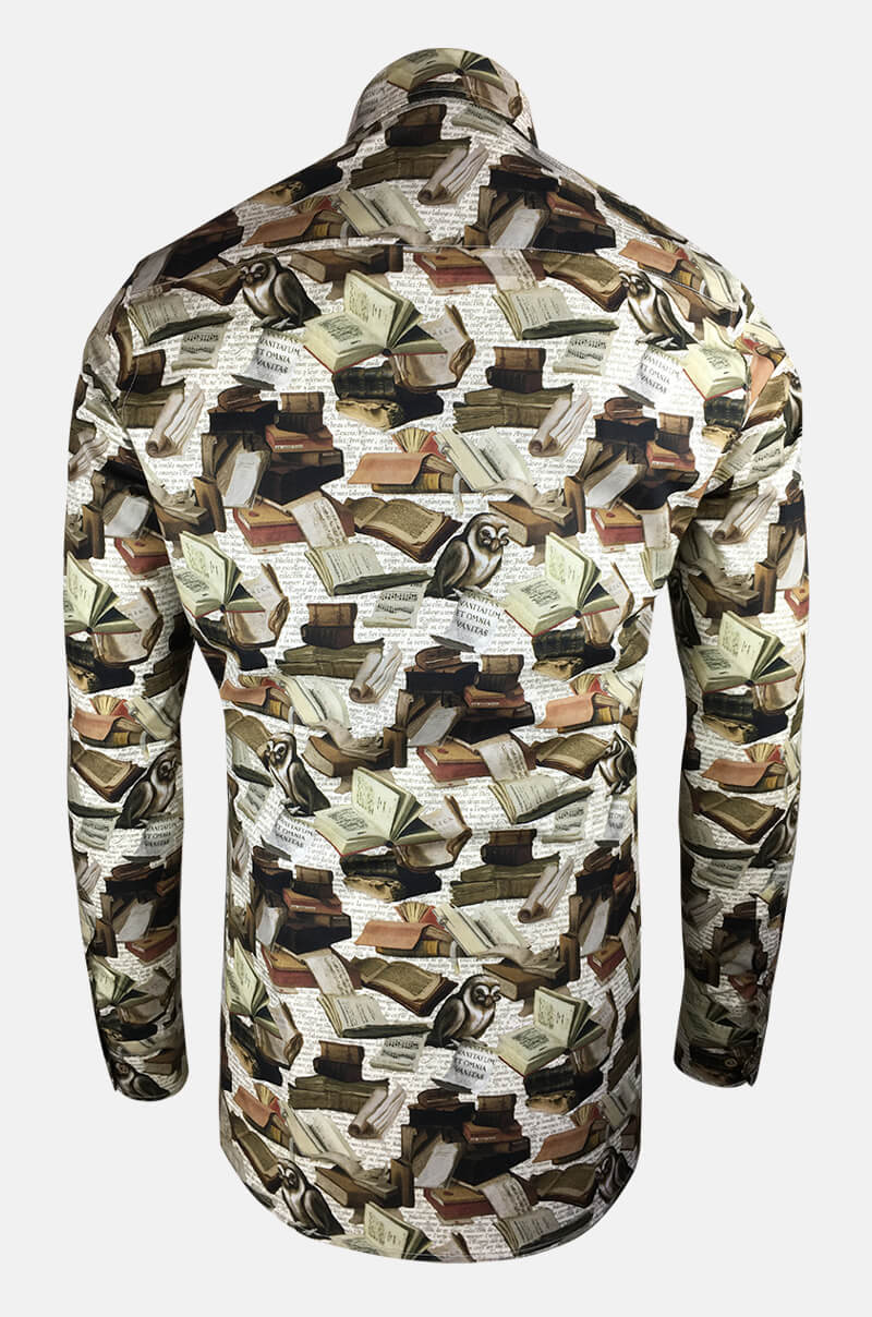 Book Wurm Printed Long Sleeve Men's Shirt