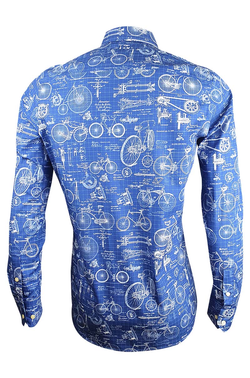 Blueprint Bicycles Lange Mouw Overhemd voor Mannen