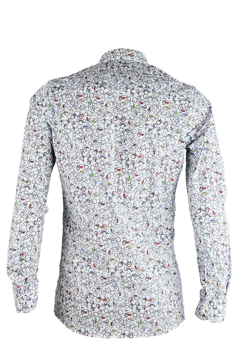 Dutch Bicycles Print Long Sleeve Men's Shirt