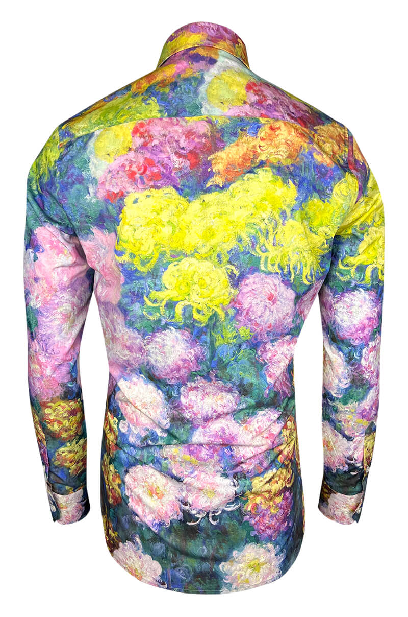 Chrysanten Monét Lange Mouw Overhemd voor Mannen