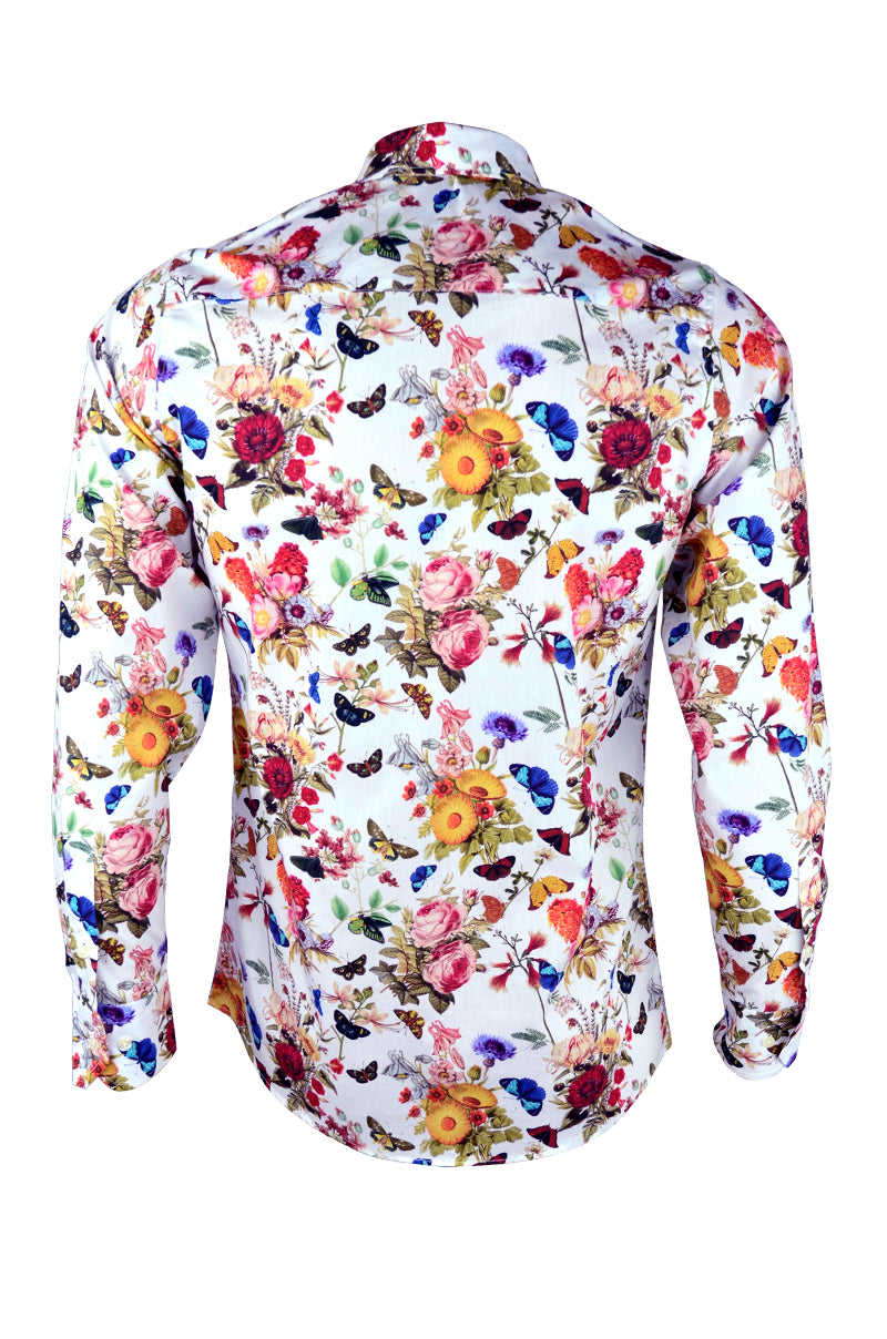 Papillon Design Printed Long Sleeve Men's Shirt