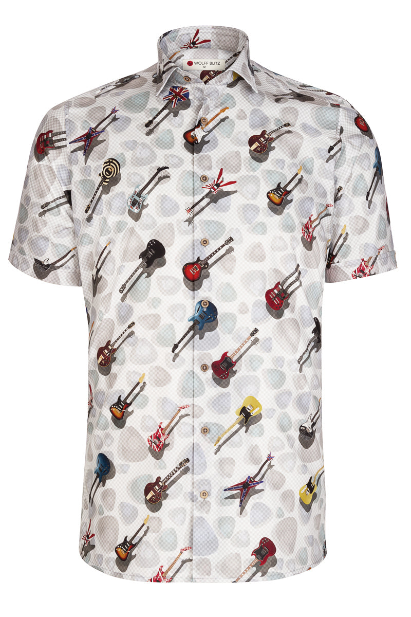 Iconic Guitars Printed Short Sleeve Men's Shirt