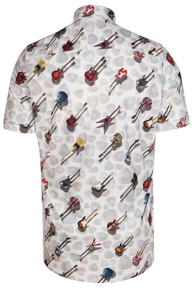 Iconic Guitars Printed Short Sleeve Men's Shirt