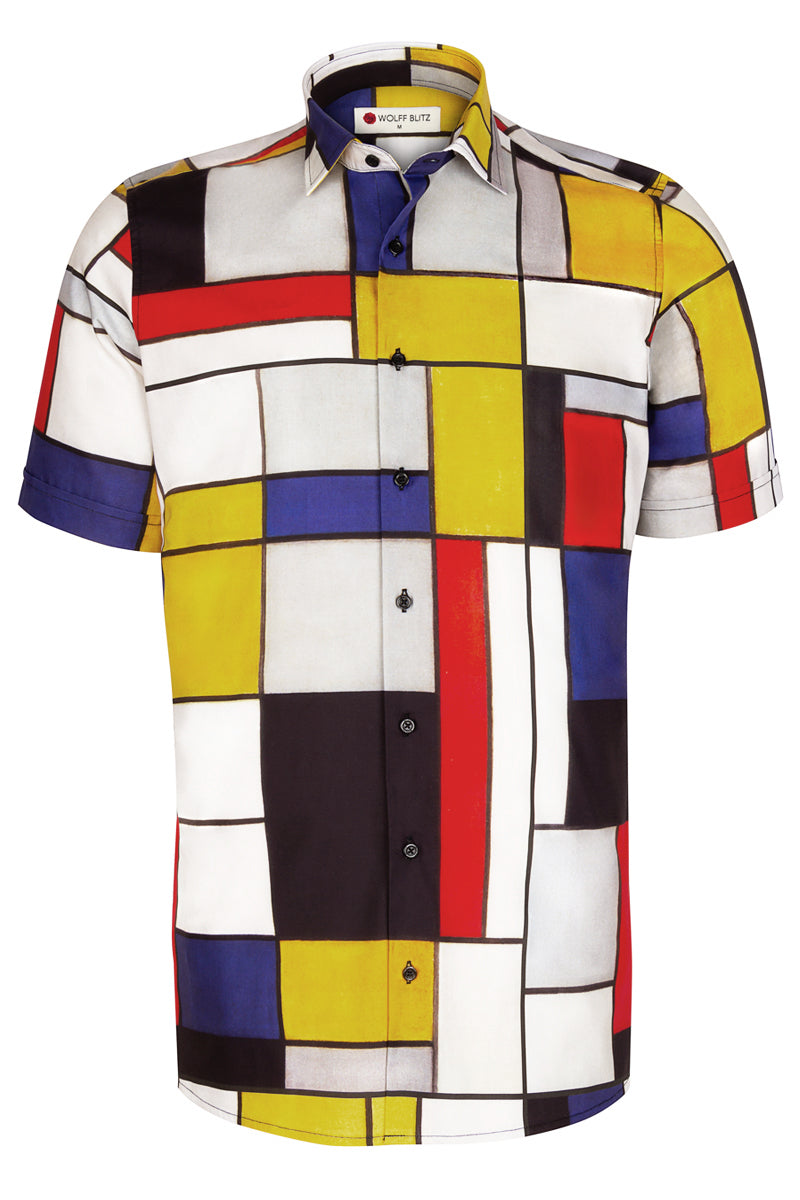 Piet Mondriaan Short Sleeve Men's Shirt