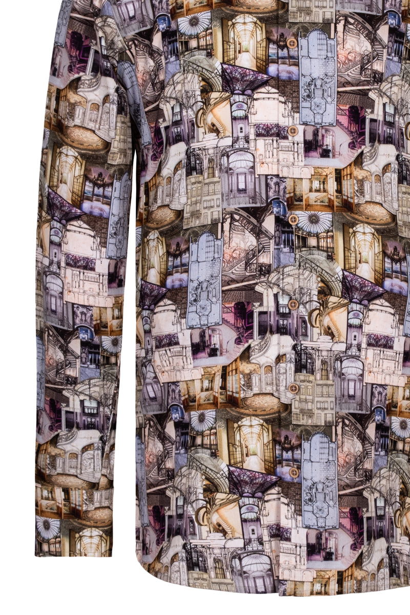 Victor Horta's Architecture inspired Long Sleeve Men's Shirt