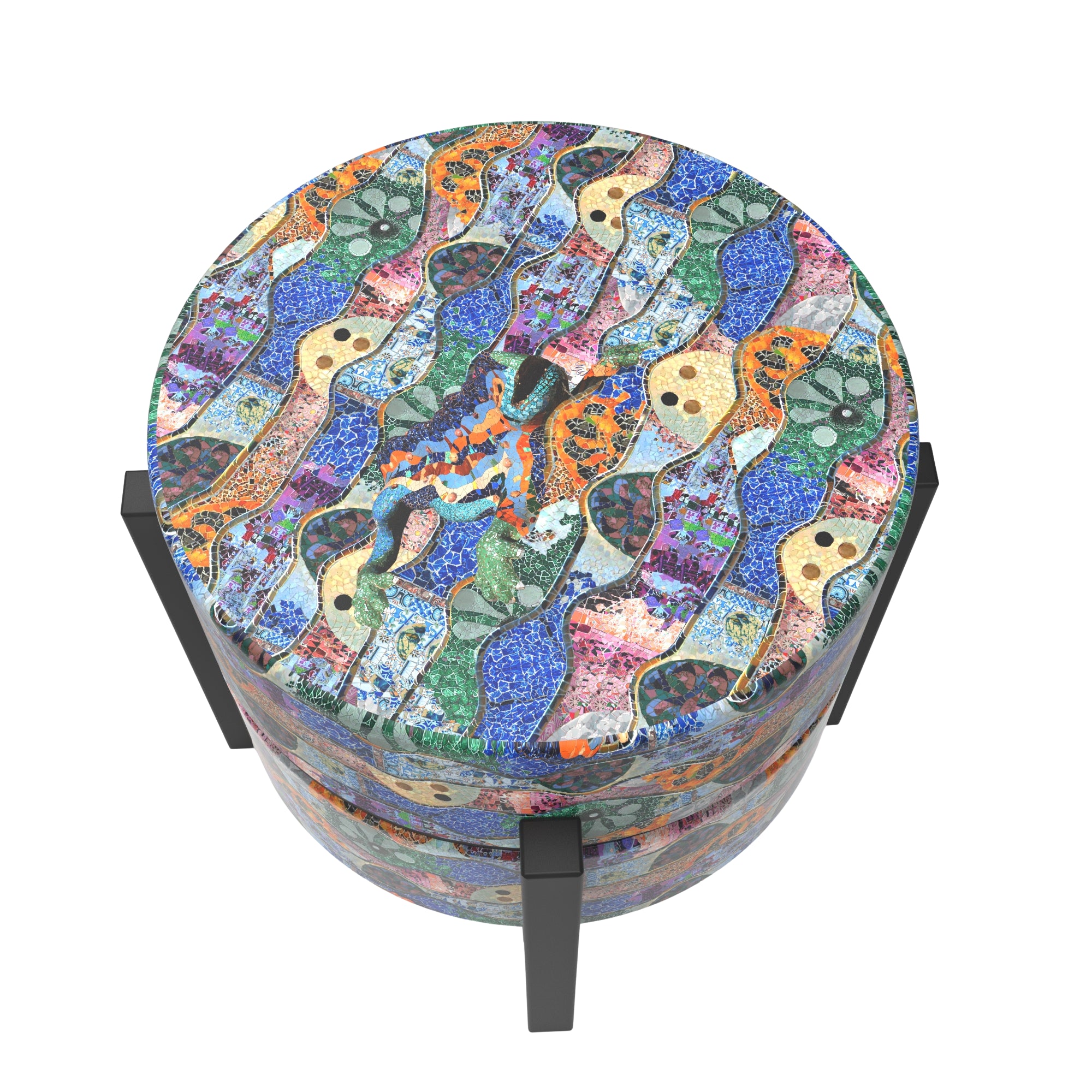 Gaudi-inspirierter Pouf-Tisch