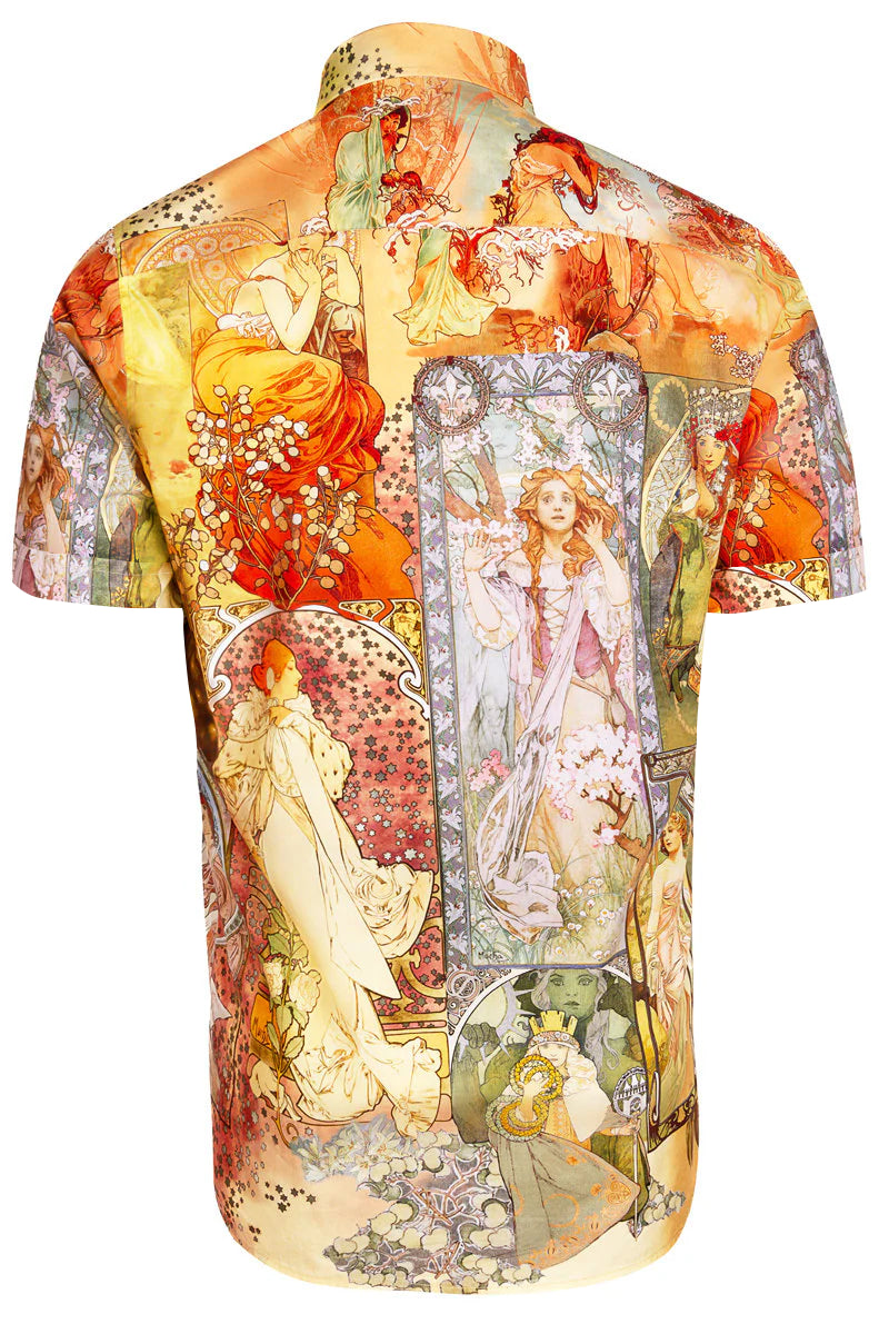 Alphonse Mucha Short Sleeve Men's Shirt