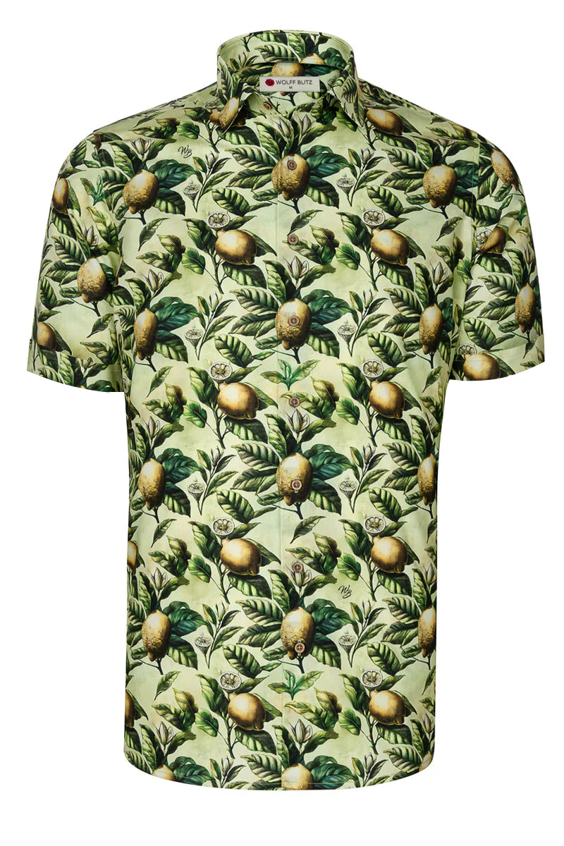 Amalfi Lemons Print Short Sleeve Men's Shirt