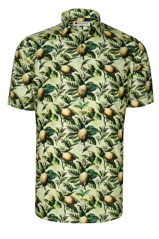Amalfi Lemons Print Short Sleeve Men's Shirt