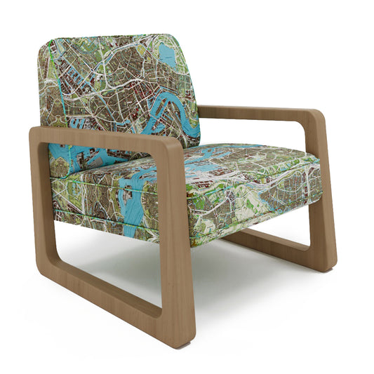 Rotterdam Kaart Houten Fauteuil