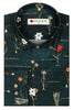 Botanisch schrift geïnspireerd Basilius Besler herenoverhemd met lange mouwen
