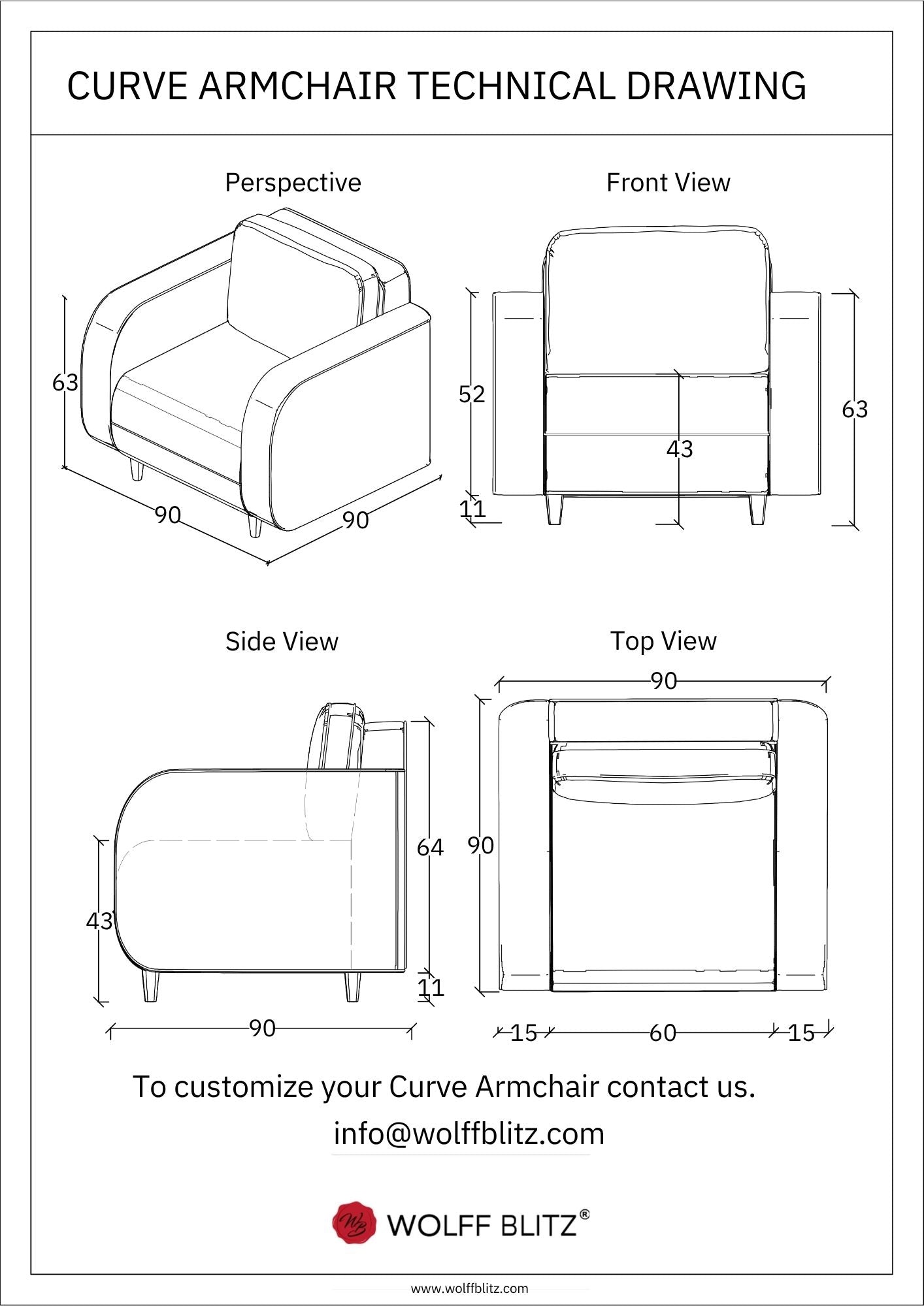 Piet Mondriaan Curve Fauteuil