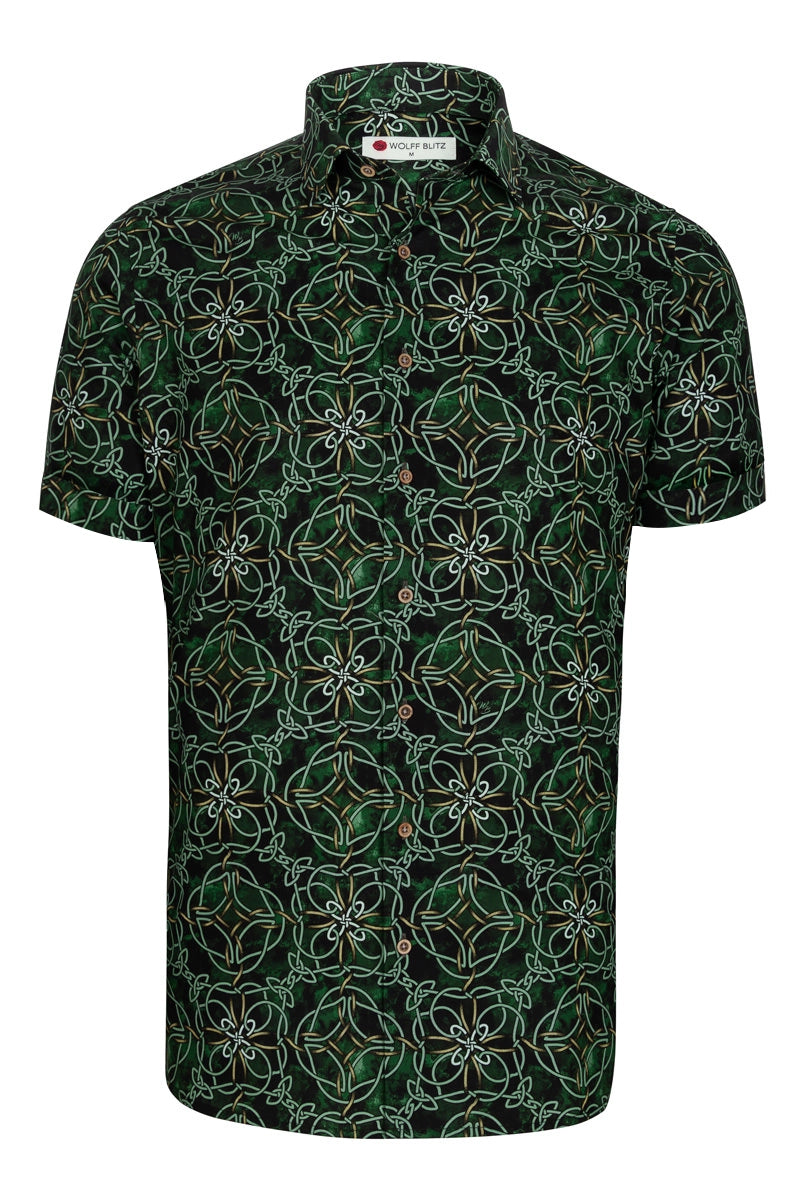 Celtic Knots Printed Short Sleeve Shirt for Men